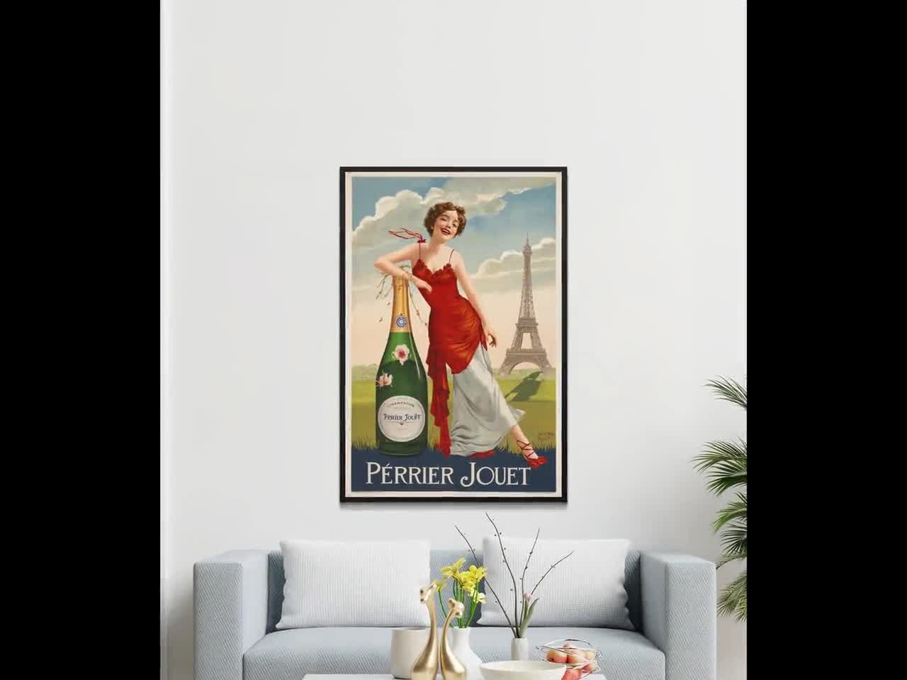Vintage Champagne Art Print, Perrier Jouet Poster, Art Deco